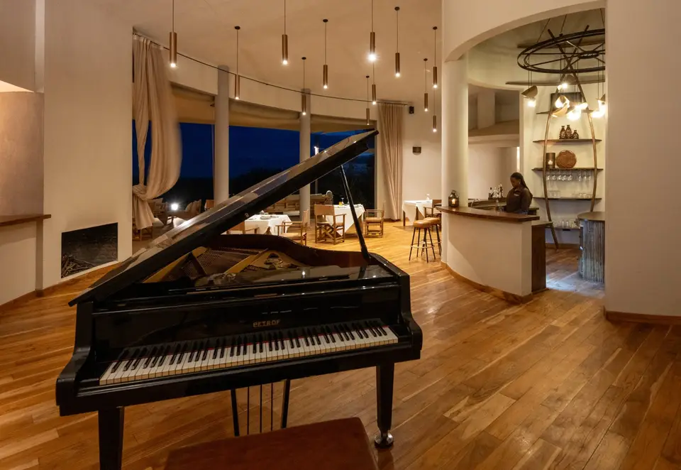 A grand piano in the main building