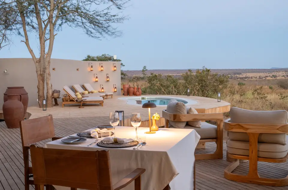 Dinner is served on the terrace