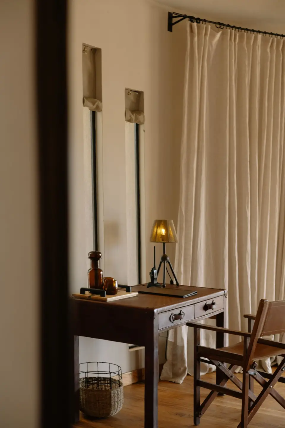 A thoughtfully designed writing desk in the room at Randilen Plains Lodge