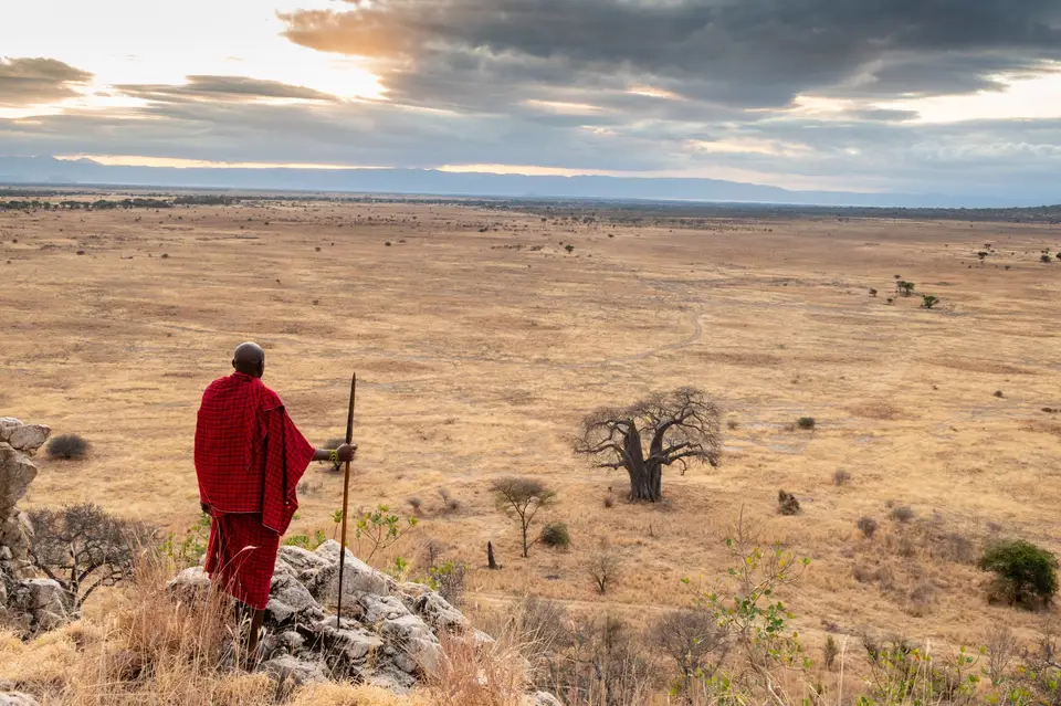 Maasai looking over the wilderness