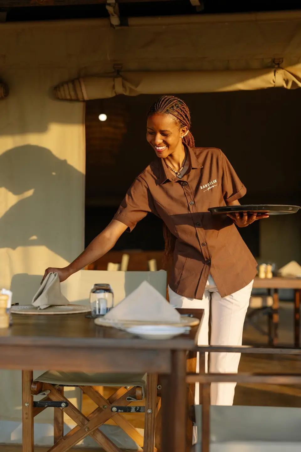 Preparing for lunch at Randilen Plains Bush Camp