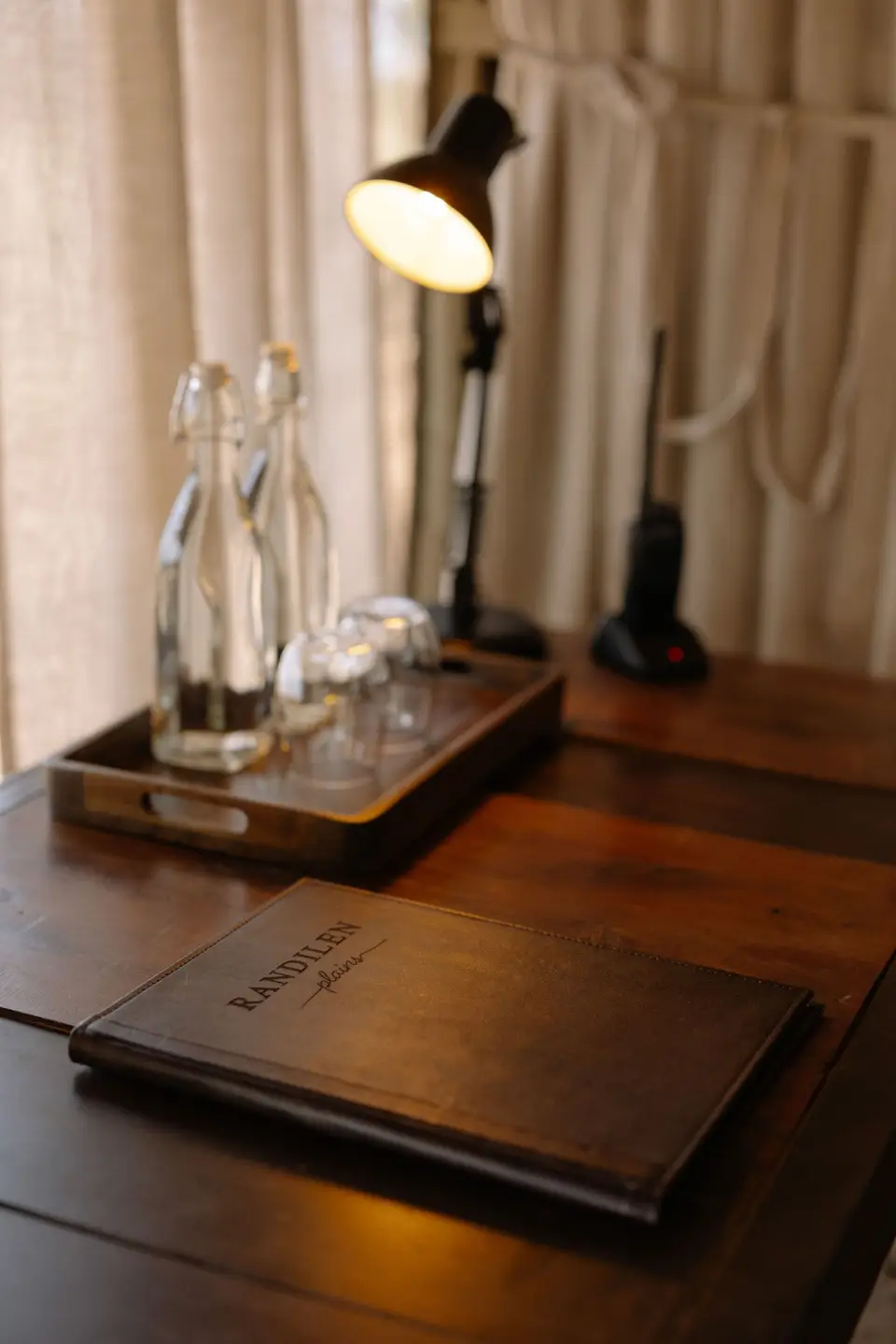 A wooden desk