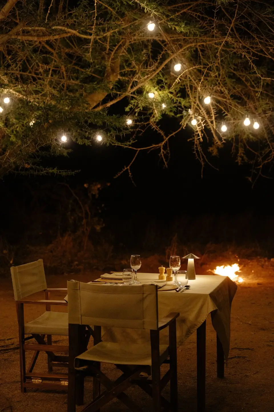 Dining beneath the African sky